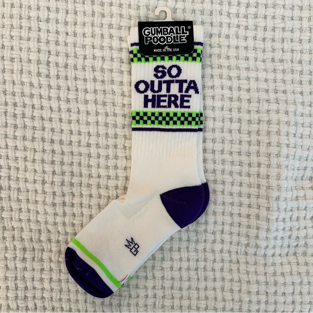 Funny Socks “So Outta Here”